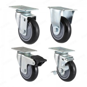EF6 SERIES – Top plate type – Swivel/Rigid High-class Polyurethane Caster – Zinc Plating