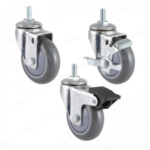 EF8 SERIES – Threaded stem type – PU/TPR Caster – Chrome Plating