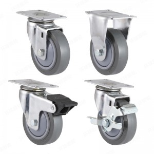 EF9 SERIES – Top plate type – Swivel/Rigid PU Castor – Chrome Plating