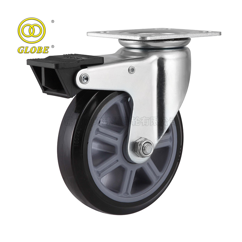 4 Inch Light Duty Premium PU Swivel w/ Dual Brake Casters