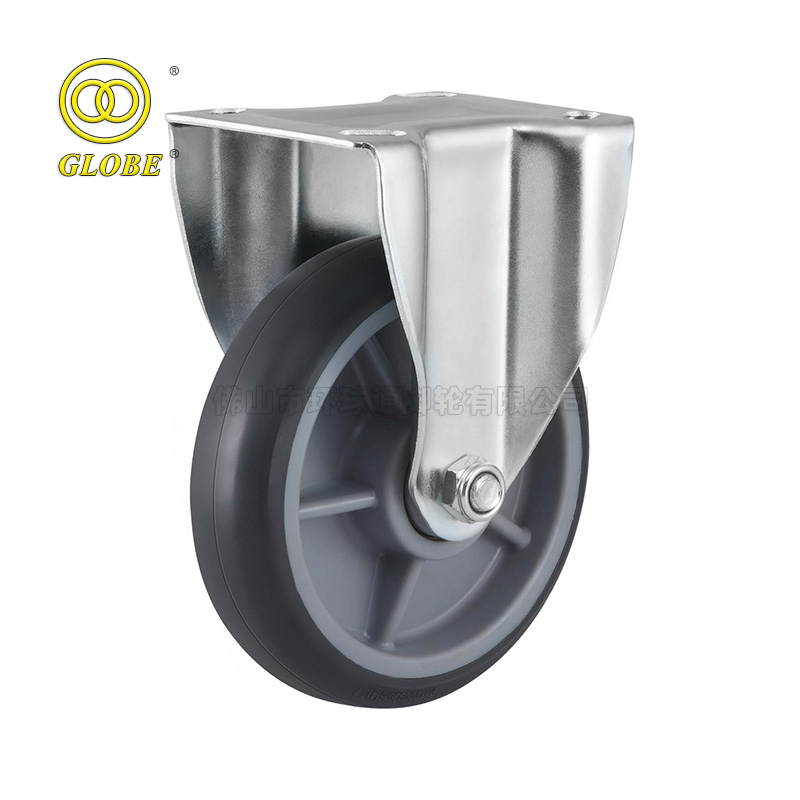 6 Inch Medium Duty High-Strength Artificial Rubber Rigid Casters