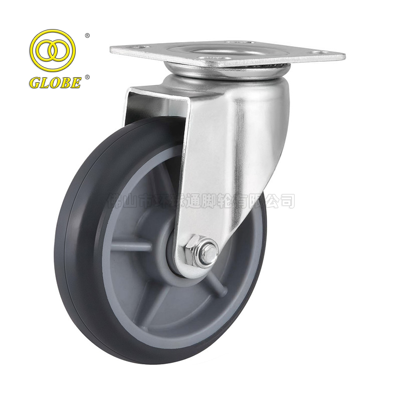 4 Inch Medium Duty High-Strength Artificial Rubber Swivel Casters