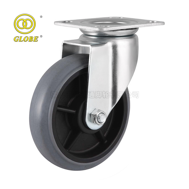 4 Inch Medium Duty Conductive Artificial Rubber Swivel Casters