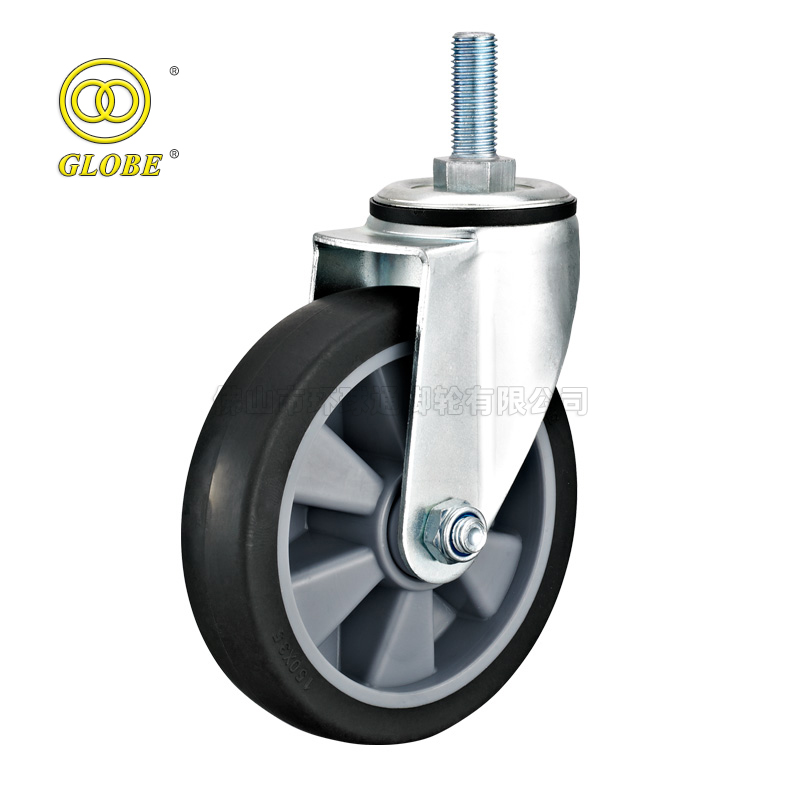 8 Inch Light Duty Premium Rubber Stem Casters