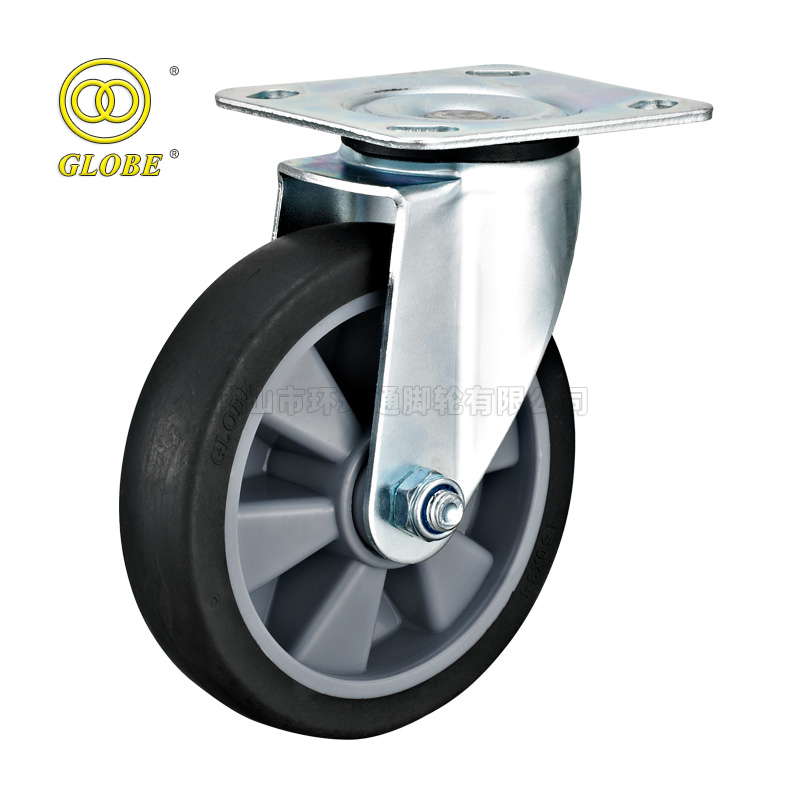 6 Inch Medium Duty Premium Artificial Rubber Swivel Casters