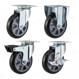 EG1 SERIES – Top plate type – Swivel/Rigid PU Caster – Zinc Plating