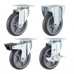 EG2 SERIES – Top plate type – Swivel/Rigid TPR Casters – Zinc Plating