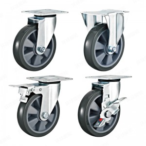 EG7 SERIES – Top plate type – Swivel/Rigid Nylon/Artificial rubber/Super Smooth Caster Wheel – Zinc Plating