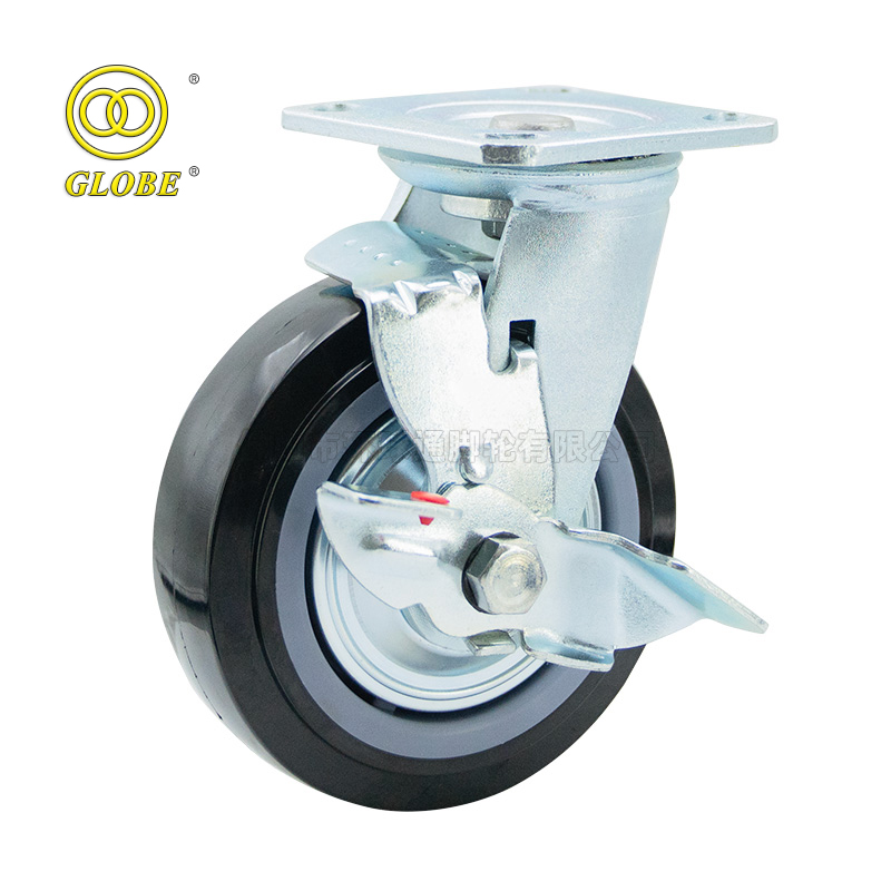 4 Inch Heavy Duty Premium Polyurethane Swivel Casters with Side Brake