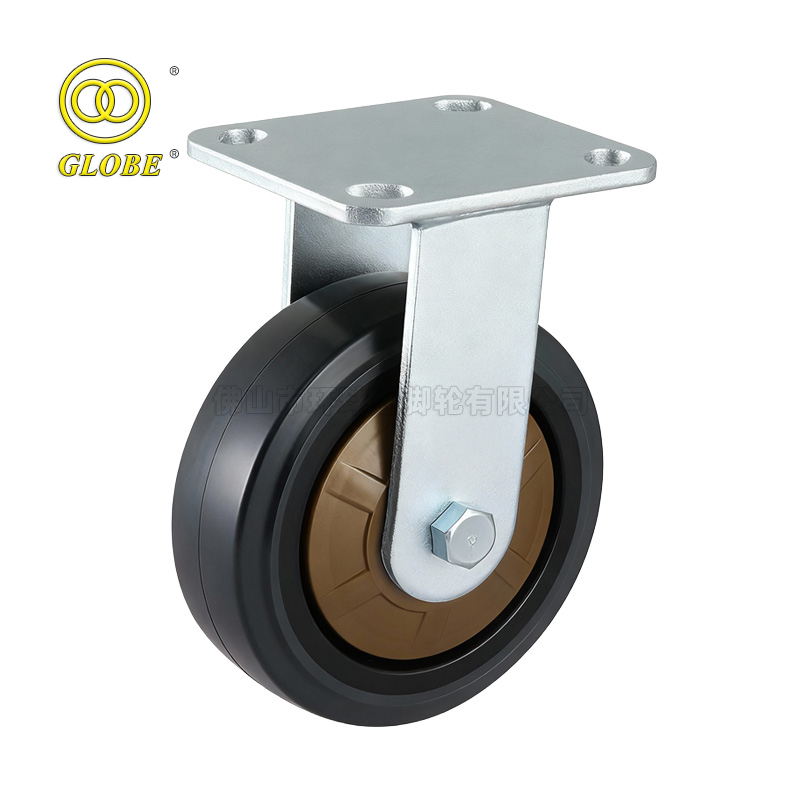8 Inch Light Duty Nylon Core Rubber Rigid Casters