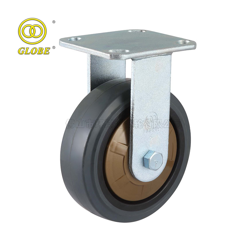 8 Inch Light Duty Nylon Core Quiet Rubber Rigid Casters