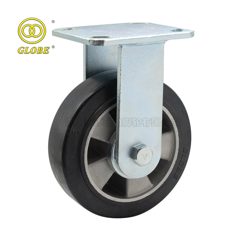 6 Inch Heavy Duty Aluminum Core Rubber Rigid Casters