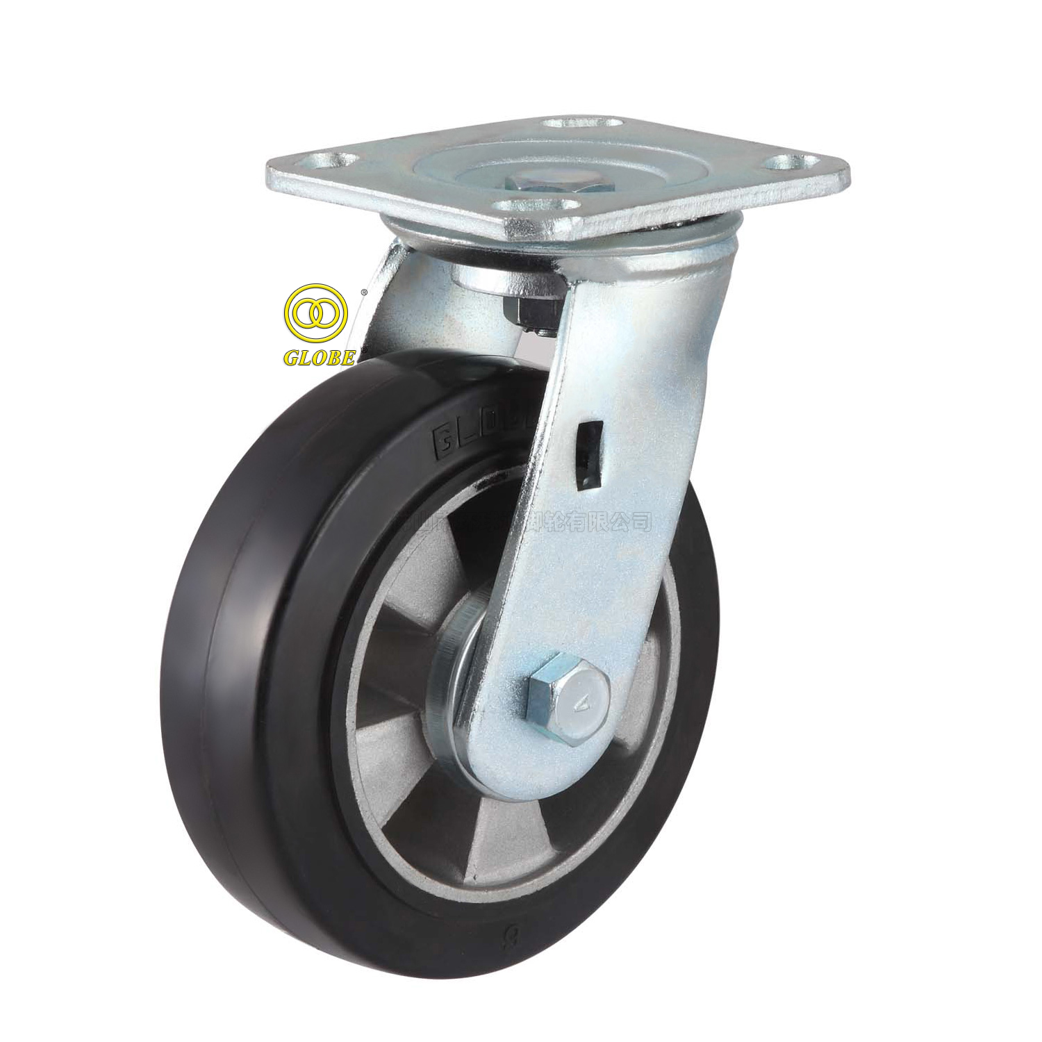 6 Inch Heavy Duty Aluminum Core Rubber Swivel Casters