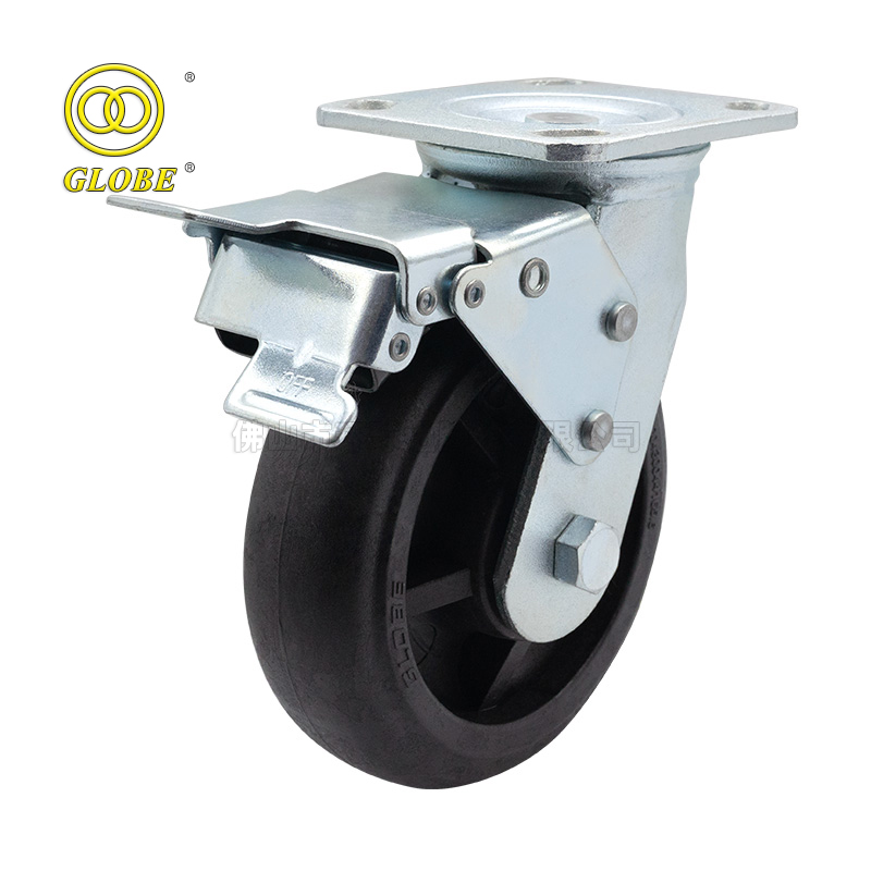 8 Inch Heavy Duty High-Heat Resistant Swivel Casters with Dual Brake