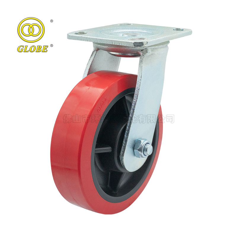 4 Inch Medium Duty Super Polyurethane Swivel Casters with Side Brake