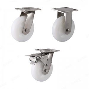 EH10 SERIES – Top plate type – Swivel/Rigid Nylon/PU/TPR Wheel Caster – Stainless Steel