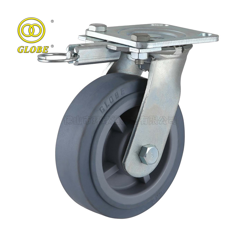 6 Inch Heavy Duty High-Strength Artificial Rubber Swivel Casters with Direction Lock