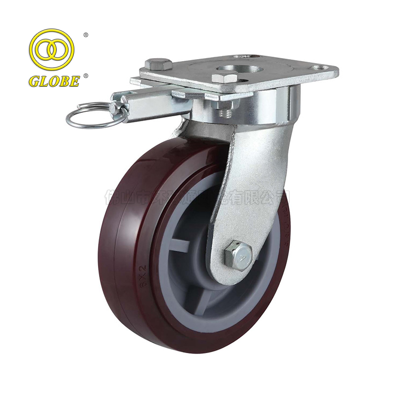 6 Inch Heavy Duty Super Polyurethane Swivel Casters with Direction Lock