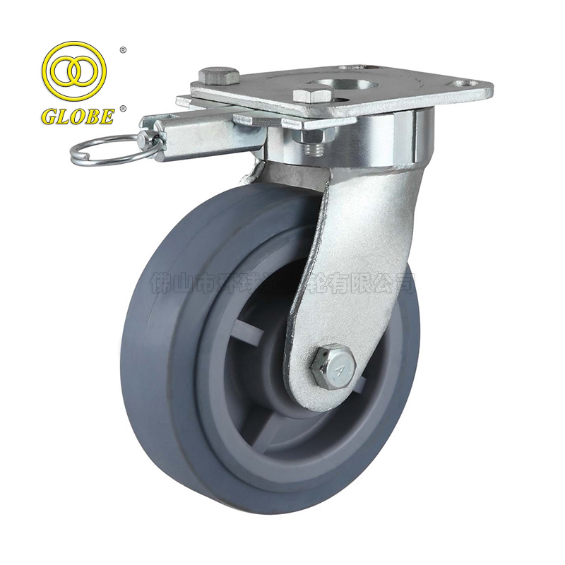 6 Inch Heavy Duty High-Strength Artificial Rubber Swivel Casters with Direction Lock