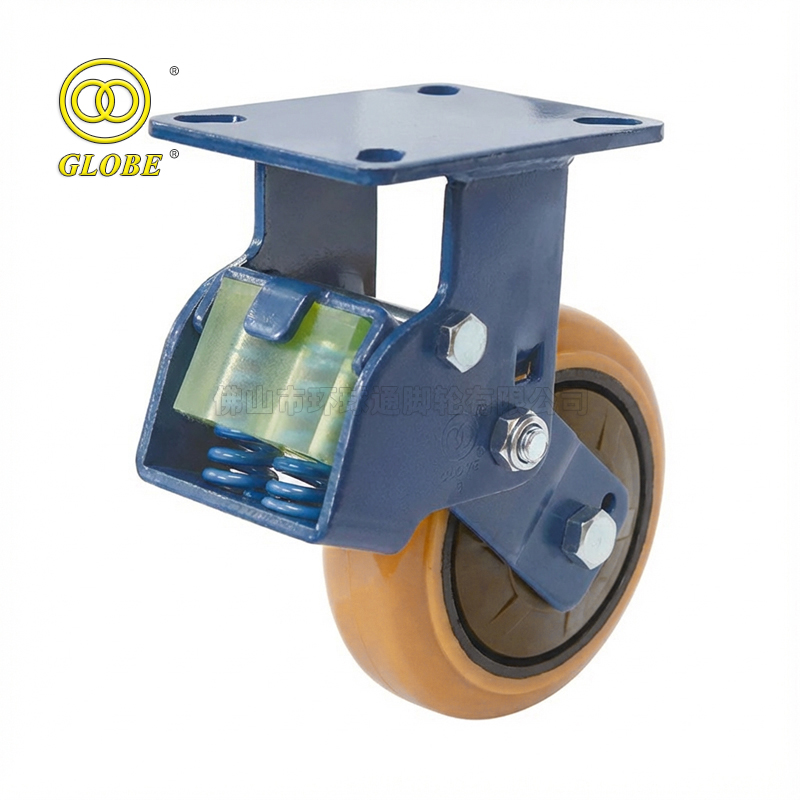 8 Inch Heavy Duty Iron Core Polyurethane Shock-Absorbing Rigid Casters