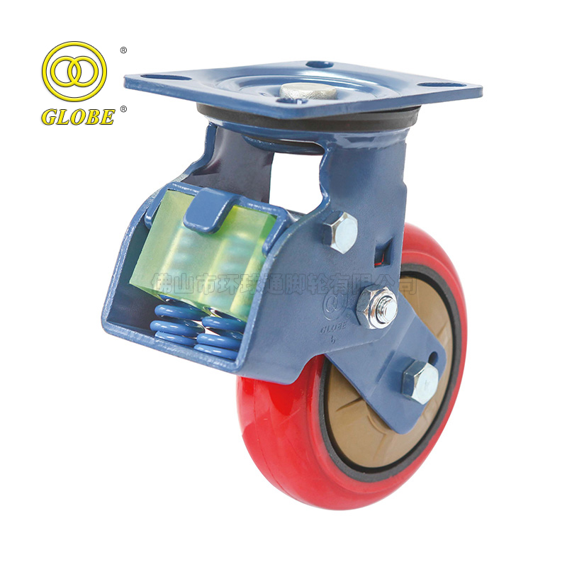 8 Inch Heavy Duty Iron Core Polyurethane Shock-Absorbing Swivel Casters