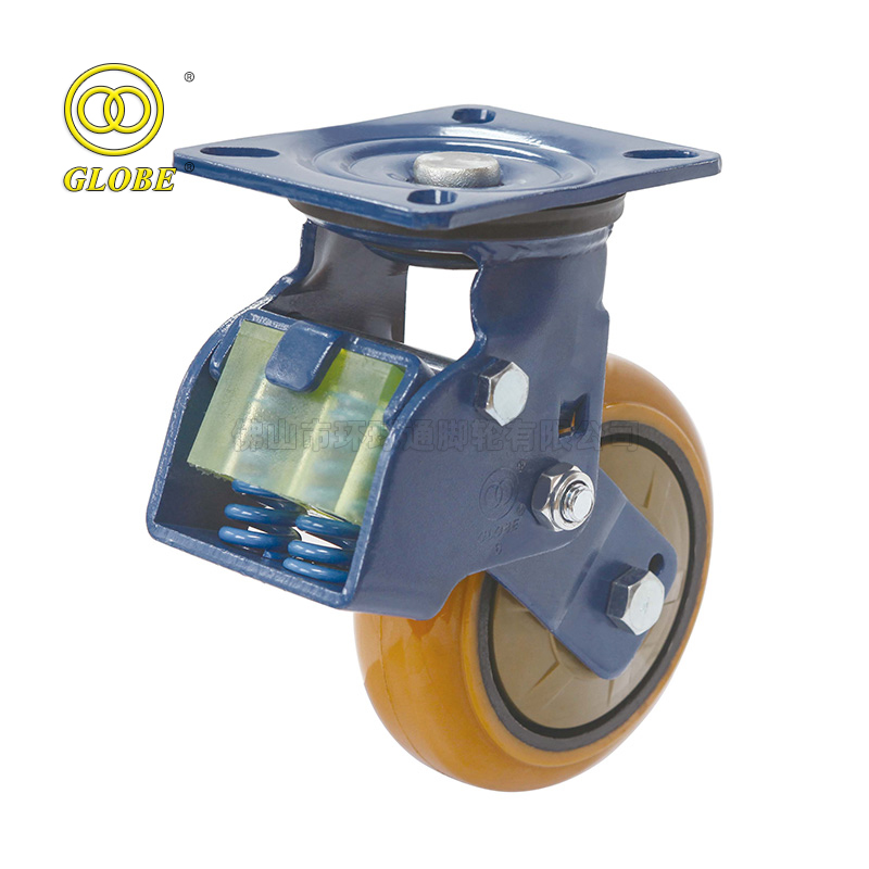 8 Inch Heavy Duty Iron Core Polyurethane Shock-Absorbing Swivel Casters