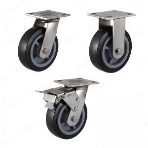 EH21 SERIES – Top plate type – Swivel/Rigid Nylon/PU/TPR Caster Wheel – Stainless Steel