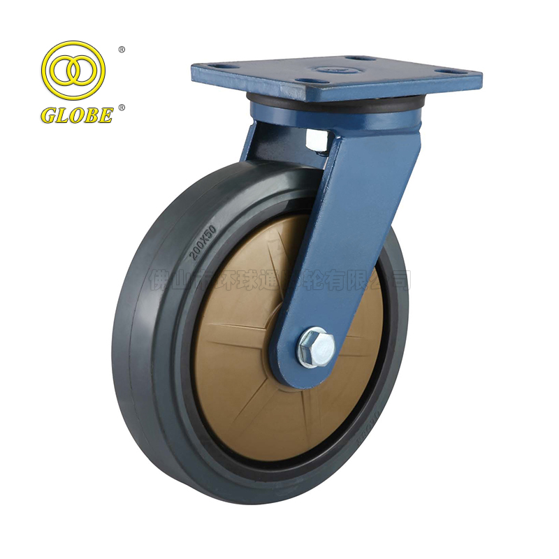 8 Inch Heavy Duty Nylon Core Super Quiet Rubber Swivel Casters