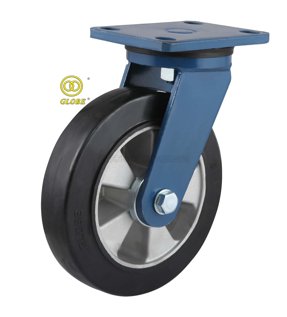 8 Inch Heavy Duty Aluminum Core Rubber Swivel Casters