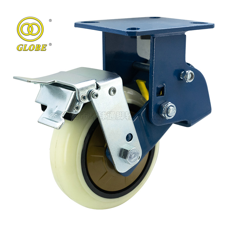 8 Inch Light Duty Iron Core PU White Swivel Casters