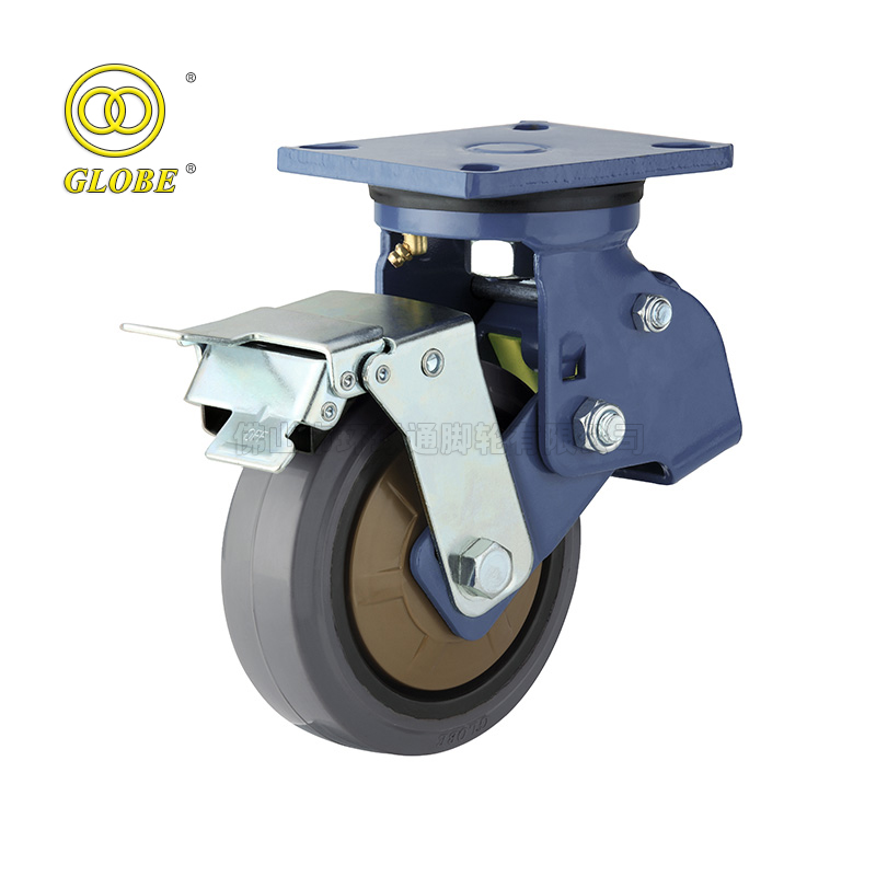 8 Inch Light Duty Nylon Core Quiet Rubber Swivel Casters