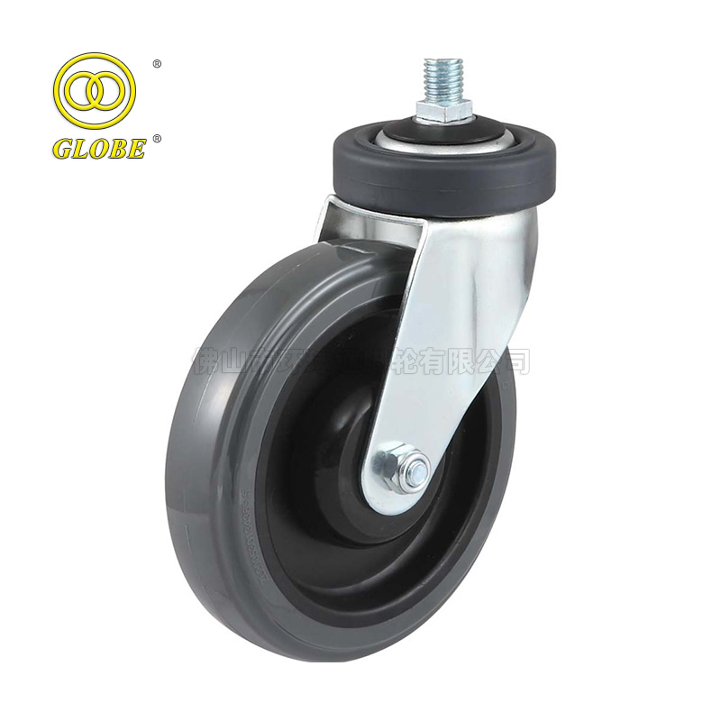5 Inch Medium Duty Super Quiet Polyurethane Threaded Stem Casters