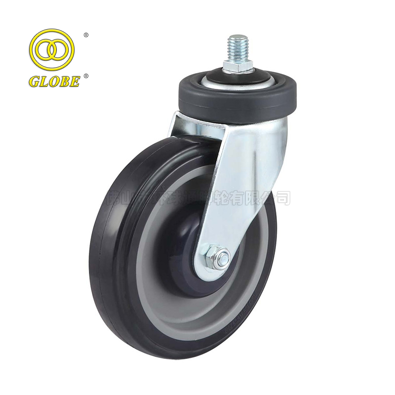 5 Inch Medium Duty High-Strength Polyurethane Threaded Stem Casters