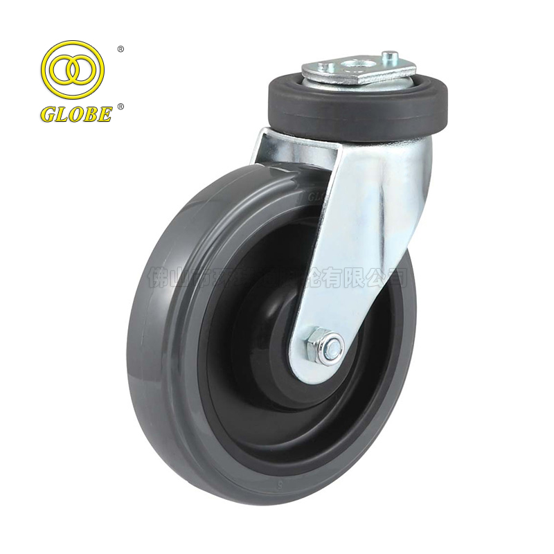 5 Inch Medium Duty Super Quiet Polyurethane Bolt Hole Rigid Casters