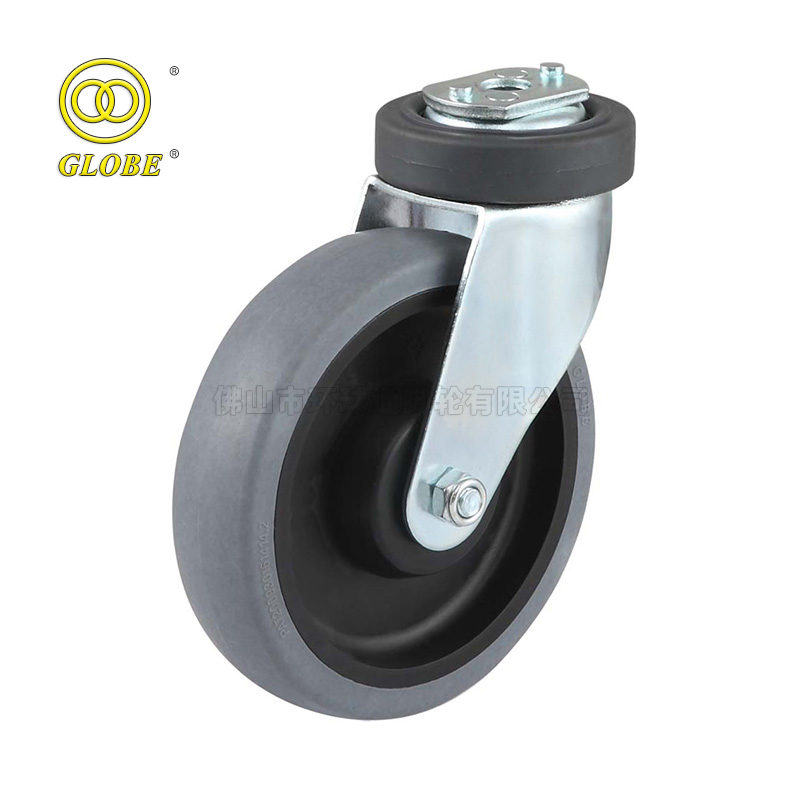 4 Inch Light Duty Conductive Rubber Hollow Pin Rigid Casters