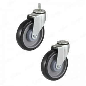 EP13 SERIES – Detent threaded stem/Bolt hole swivel type – Shopping Trolley Castor WHeels- Heat Treatment Fork