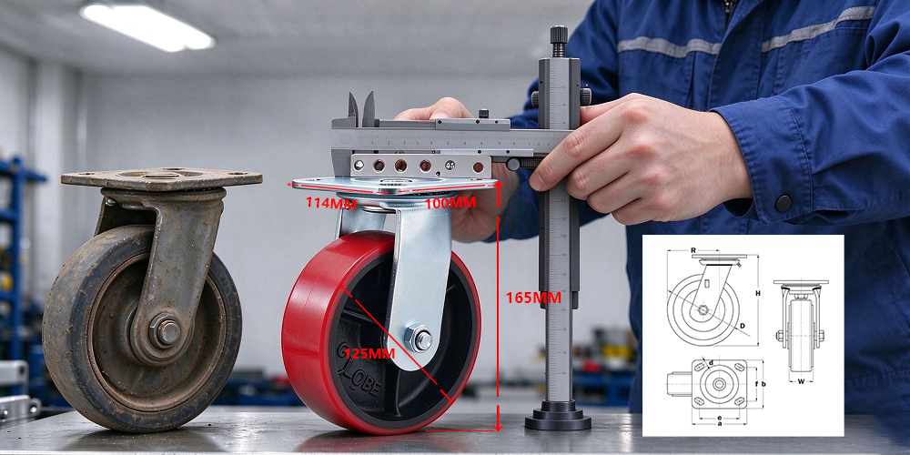 measure the caster wheel_