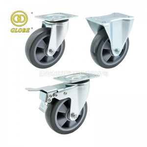 KA03 SERIES 2026 New Style EU Caster – Swivel/Fixed/Total Lock Grey Artificial Rubber Castors