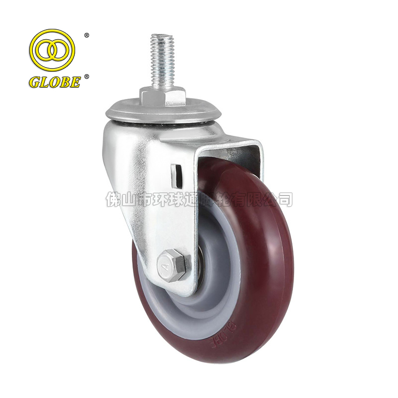 5 Inch Medium Duty Super Polyurethane Threaded Stem Casters